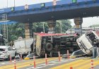 Tabrakan Beruntun di Gerbang Tol Halim Gegara Truk Ugal-ugalan