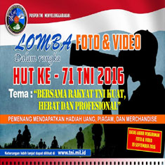 Lomba Foto dan Video Hari TNI ke-71 Tahun 2016